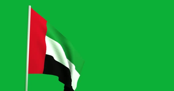 Macha Flagą Animacji Zjednoczone Emiraty Arabskie — Wideo stockowe