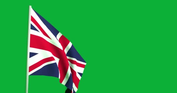 Animación Ondeando Bandera Del Reino Unido — Vídeo de stock