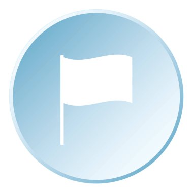 Resimli Simge Arka Planda İzole - Bayrak Sallayarak