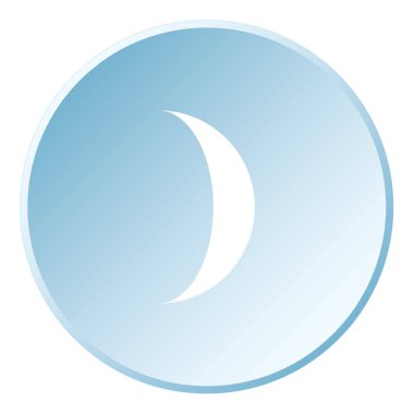 Resimli Simge Arka Planda İzole - Waxing Crescent Moon