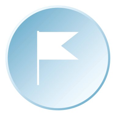 Resimli Simge Arka Planda İzole - Kare Kesme Bayrağı