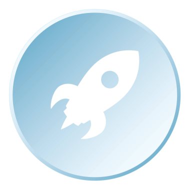 Resimli Simge Arka Planda İzole - Uzay Roketi