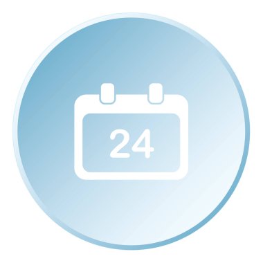 Resimli Simge Arka Planda İzole - Yuvarlak Takvim Günü