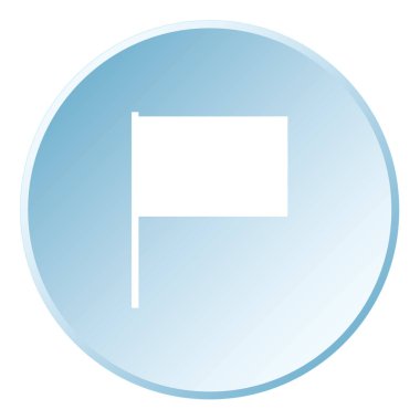 Resimli Simge Arka Planda İzole - Dikdörtgen Bayrak