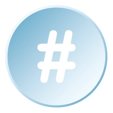 Resimli Simge Arka Planda İzole - Hashtag