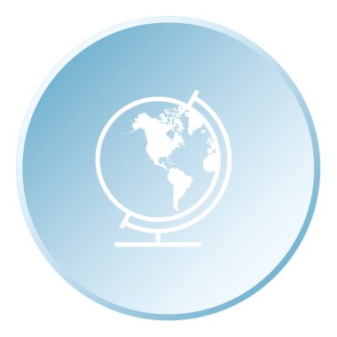 Resimli Simge Arka Planda İzole - Globe North America 