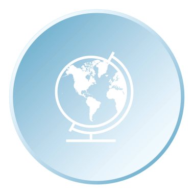 Resimli Simge Arka Planda İzole - Globe North America 