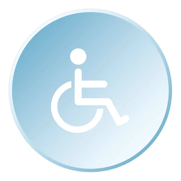 Icona illustrata isolata su sfondo - Sedia a rotelle — Vettoriale Stock