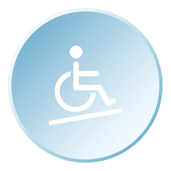 Icono ilustrado aislado sobre un fondo - Accesible silla de ruedas — Vector de stock