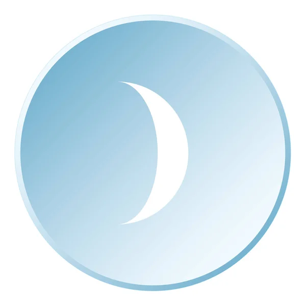 Resimli Simge Arka Planda İzole - Waxing Crescent Moon — Stok Vektör