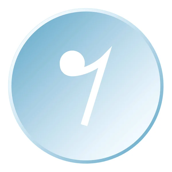 Icône illustrée isolée sur un fond - Quaver Rest — Image vectorielle