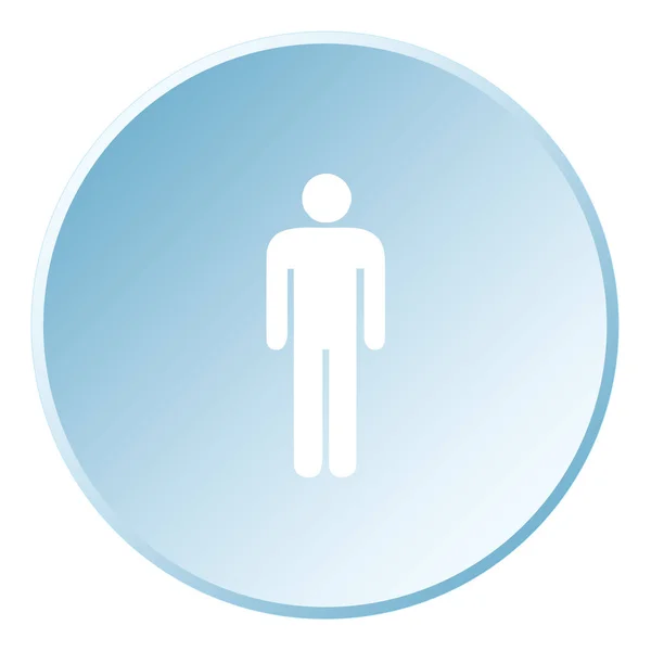 Ilustrowana ikona wyizolowana na tle-męska sylwetka — Wektor stockowy