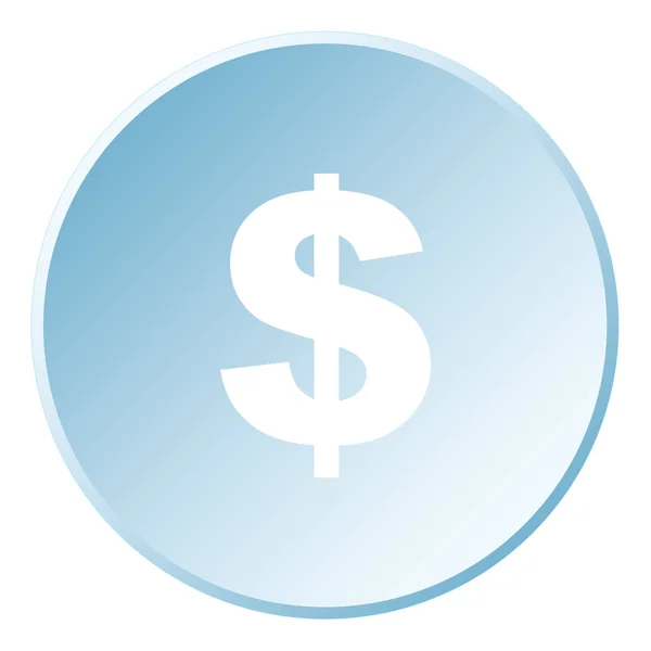 Icône illustrée isolée sur un fond - Signe dollar — Image vectorielle