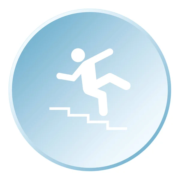 Icono ilustrado aislado sobre un fondo - Escaleras de peligro — Vector de stock
