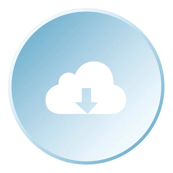 Icono ilustrado aislado sobre un fondo - Cloud Download — Archivo Imágenes Vectoriales