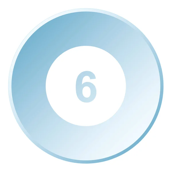 Illustrerad ikon isolerad på en bakgrund-cirkel 6 fylld — Stock vektor