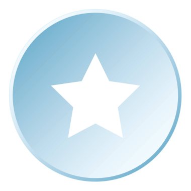 Resimli Simge Arka Planda İzole - 5 Sivri Yıldız