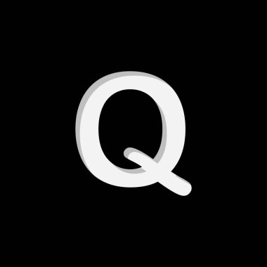 Resimli Simge Arka Planda İzole - Q