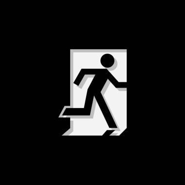 Resimli Simge Arka Planda İzole - Yangın Çıkışı