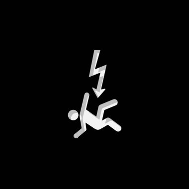 Resimli Simge Arka Planda İzole - Danger Electricity