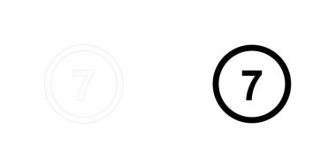 Resimli Simge Arka Planda Yalıtılmış - Circle 7 Anahat