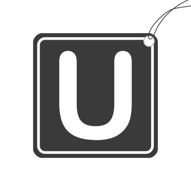 Resimli Simge Arka Planda İzole - U