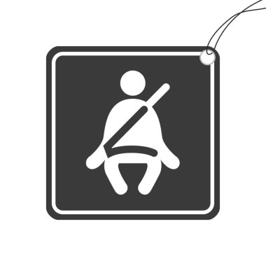 Resimli Simge Arka Planda İzole - Emniyet Kemeri Işık-23