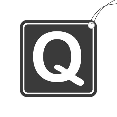 Resimli Simge Arka Planda İzole - Q