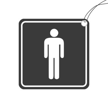 Resimli Simge Arka Planda İzole - Erkek Silueti