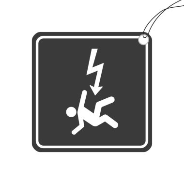 Resimli Simge Arka Planda İzole - Danger Electricity