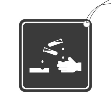 Resimli Simge Arka Planda İzole - Asidik Maddeler