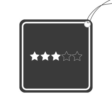 Resimli Simge Arka Planda İzole - 3 Yıldız Derecelendirmesi