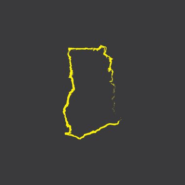 Siyah arka plan üzerinde Gana Ülke Şekil İllüstrasyon