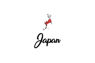 Japonya Ülke Şekli İllüstrasyon