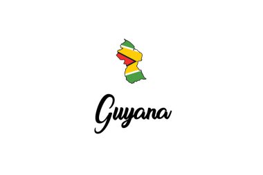 Guyana Ülke Şekli İllüstrasyon