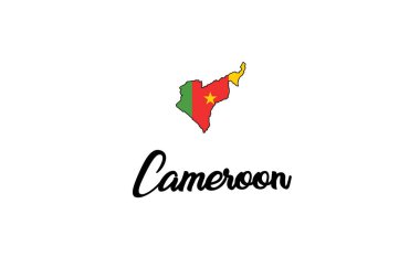 Kamerun Ülke Şekli İllüstrasyon