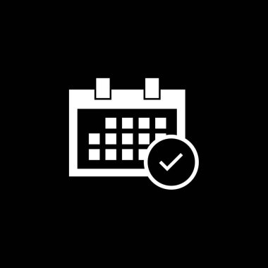 Resimli Simge Arka Planda İzole - Kare Takvim Acce