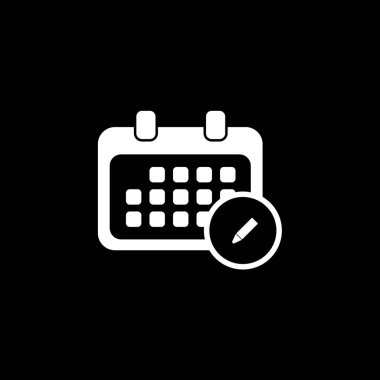 Resimli Simge Arka Planda İzole - Yuvarlak Takvim Edi