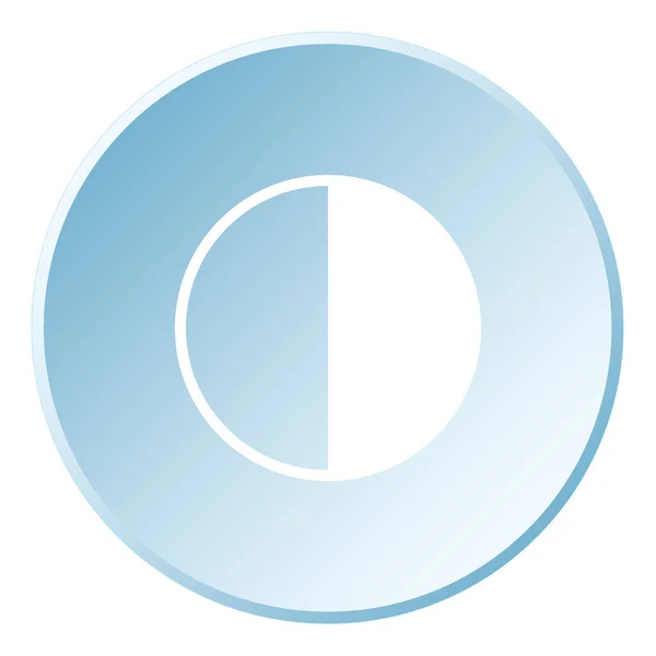 Illustrerad ikon isolerad på en bakgrund-50 procent cirkeldiagram — Stock vektor