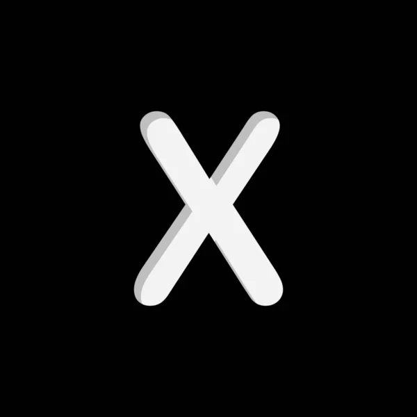 Illustriertes Symbol isoliert auf einem Hintergrund - x — Stockvektor