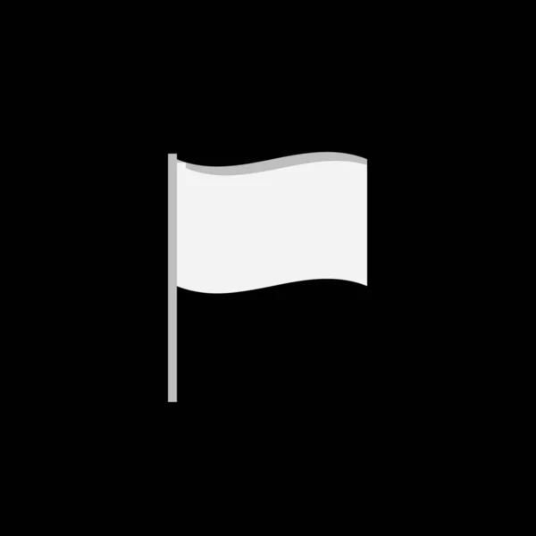 Icono ilustrado aislado sobre un fondo - ondeando la bandera — Archivo Imágenes Vectoriales