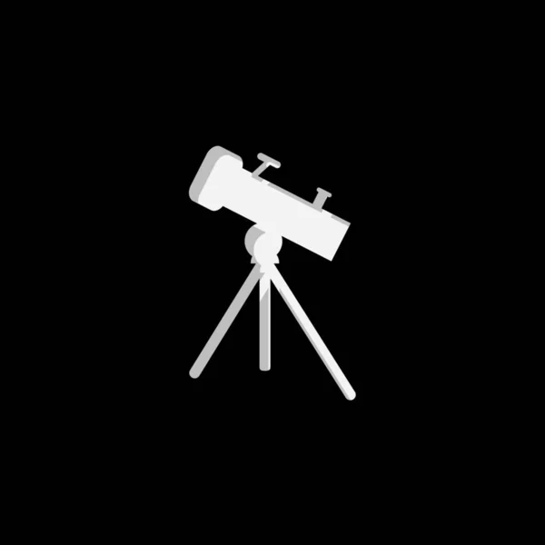 Icono ilustrado aislado sobre fondo - Telescopio — Vector de stock