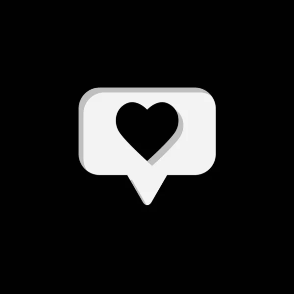Icono ilustrado aislado en un segundo plano - Social Media Love — Archivo Imágenes Vectoriales