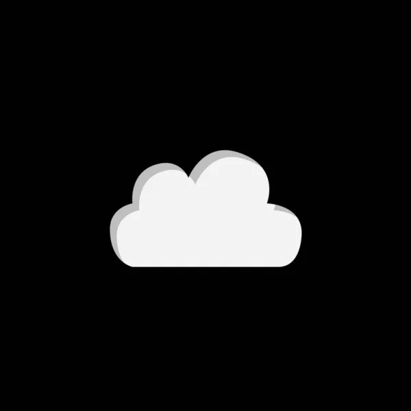 Icono ilustrado aislado sobre un fondo - Nube pequeña — Vector de stock