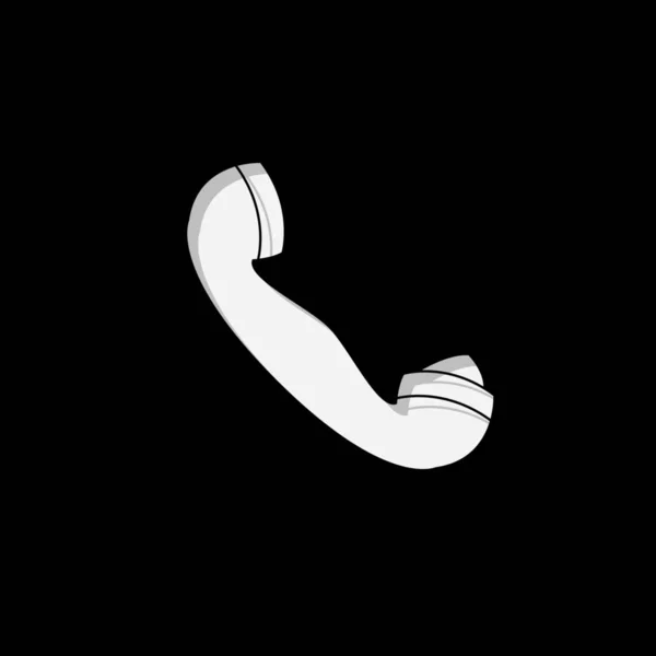 Icône illustrée isolée sur un fond - Téléphone rétro — Image vectorielle