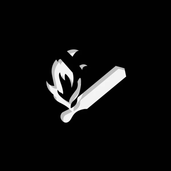 Εικονογραφημένο εικονίδιο απομονωμένο σε φόντο-ταίριασμα και φλόγα — Διανυσματικό Αρχείο