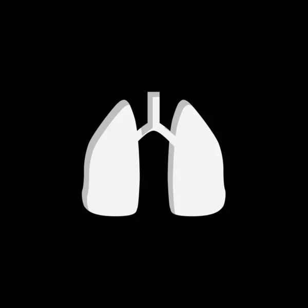 Geïllustreerd icoon geïsoleerd op een achtergrond-longen — Stockvector