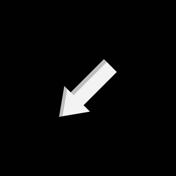 Icono ilustrado aislado sobre un fondo Flecha inferior izquierda — Archivo Imágenes Vectoriales