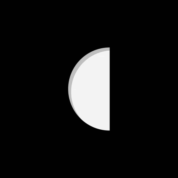 Εικονογραφημένο εικονίδιο απομονωμένο σε φόντο-φεγγάρι του τελευταίου τετάρτου — Διανυσματικό Αρχείο