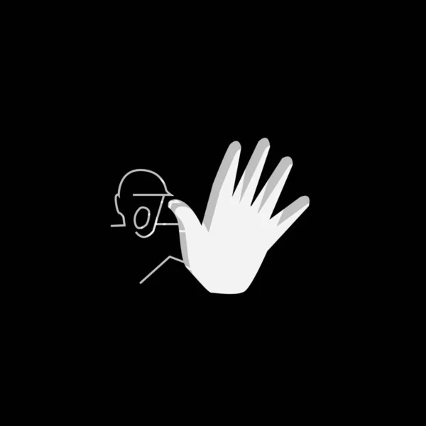 Ícone Ilustrado Isolado em Fundo - High Five — Vetor de Stock